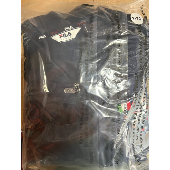 FILA SPORT Fleece Jacket Men's XXL Blue Full‎ Zip Casual Athletic Logo Flagg - Picture 16 of 16